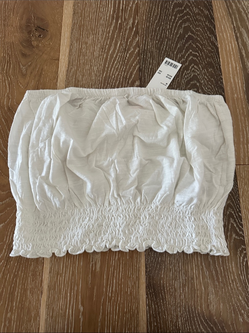 NWT! URBAN OUTFITTERS White Smocked Tube Top, size medium